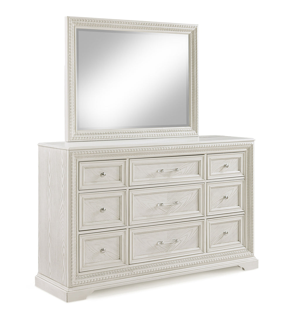 Introducing a bedroom collection that brings a breath of fresh sophistication to any living space. This suite boasts a bright, antique white finish that immediately brightens and opens up a room, providing a versatile foundation for any decor style. The b