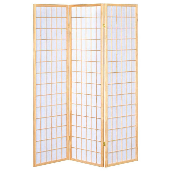 Carrie - 3-Panel Room Divider Folding Shoji Screen - Natural