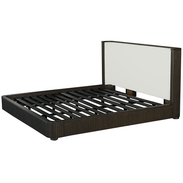 Step into modern luxury with the Clayten bedroom collection. Featuring a sleek espresso finish, this set exudes sophistication and style. The bed-'s minimalist design is complemented by matching nightstands and dressers, each crafted for elegance and func