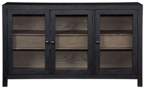 Lenston - Black / Gray - Accent Cabinet with 3 Doors
