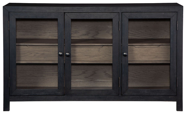 Lenston - Black / Gray - Accent Cabinet with 3 Doors