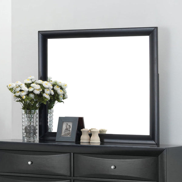 The Ireland contemporary mirror in Black is the perfect accent for your master bedroom. The Ireland collection features contemporary feel and the mirror helps to make small areas appear larger and more brightly lit.<br/><br/><b>Product Features</b><ul><li