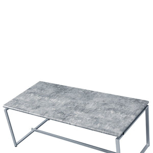 Jurgen - Coffee Table - Faux Concrete & Silver