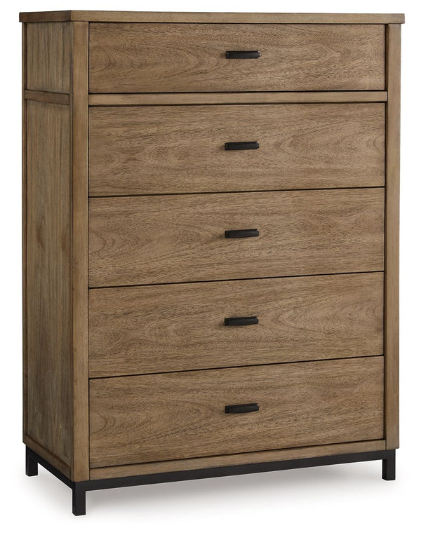 Sleek in its simplicity, this chest of drawers takes a relaxed approach to refinement. Its mixed-material design brings a trendy urban-chic feel to your morning and nighttime routines, while functional features keep your bedroom clutter-free. Clothes and 