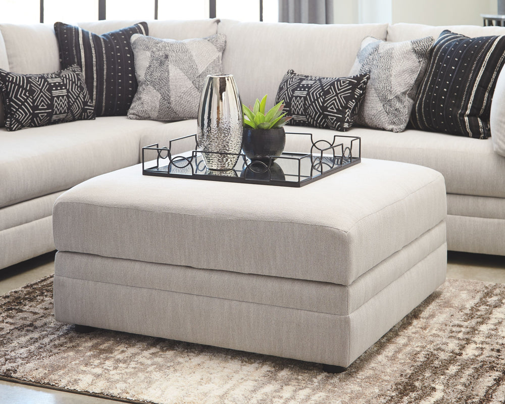 A mastery in furniture design, this storage ottoman elevates clean-lined, contemporary form with practical function. Beneath the ottomanâ€™s hinged lift top lies a roomy storage compartment full of potential. Whether you reserve it for seasonal throws, ga