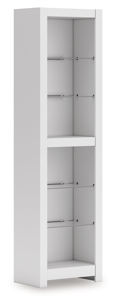 This pier is made with engineered wood (MDF/particleboard/plywood) and decorative laminate. Pairs with other items in the series to make an entertainment center.<br><br><b>Additional Dimensions</b><br><ul><li>Media opening (2): 0-"</li></ul><br/><br/><b>P