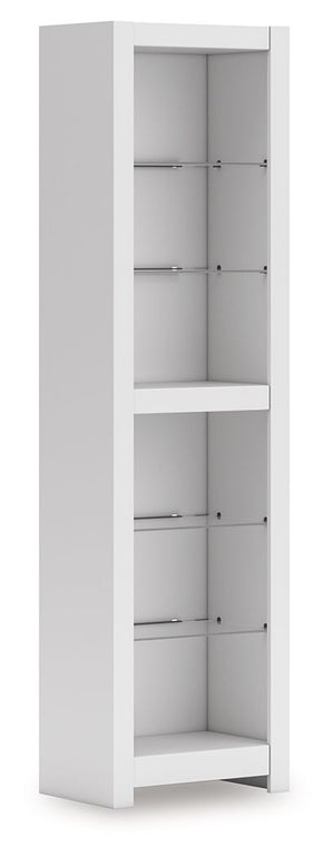 This pier is made with engineered wood (MDF/particleboard/plywood) and decorative laminate. Pairs with other items in the series to make an entertainment center.<br><br><b>Additional Dimensions</b><br><ul><li>Media opening (2): 0-"</li></ul><br/><br/><b>P