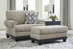 This living room set suits those searching for a fresh take on versatile style, seamlessly transitioning from casual to modern with your decor. Its flexible character comes courtesy of a chunky fabric. Matte black wood trim creates innovative contrast. A 