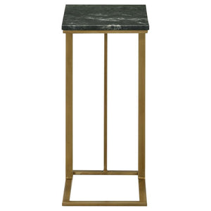 Vicente - Marble Top C-Shaped Sofa Side Table - Green