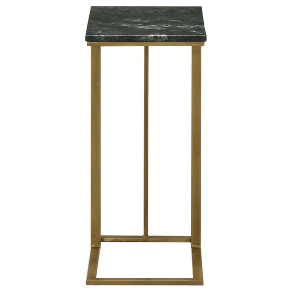 Vicente - Marble Top C-Shaped Sofa Side Table - Green
