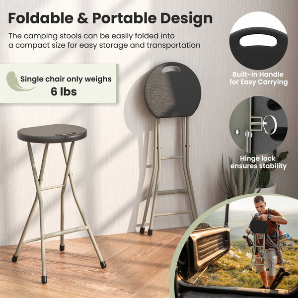Provide comfortable sitting experience with footrests and wide seat<br>Hold up to 330 lbs with heavy duty steel frame<br>X-shaped frame and non-slip foot pads for additional stability<br>Lightweight structure and built-in handle for hassle-free movement<b