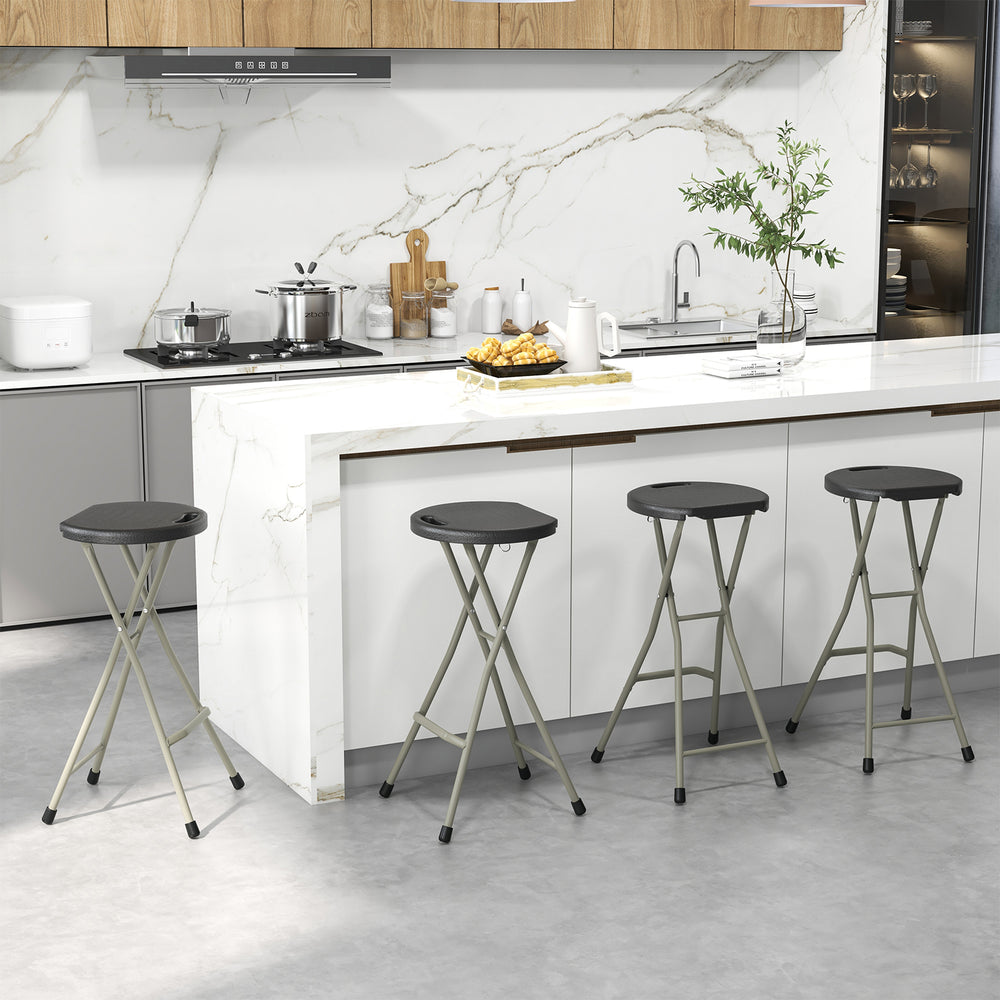 Provide comfortable sitting experience with footrests and wide seat<br>Hold up to 330 lbs with heavy duty steel frame<br>X-shaped frame and non-slip foot pads for additional stability<br>Lightweight structure and built-in handle for hassle-free movement<b