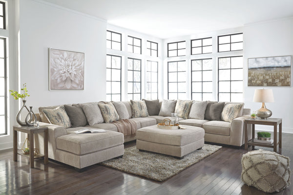  this large sectional delights with deep comfort. Itâ€™s casually styled with big