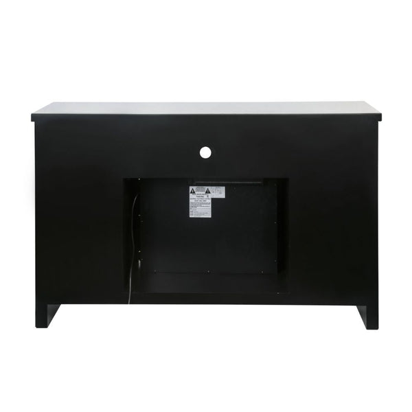  Rectangular TV Stand with Fireplace Beveled Mirrored Finish