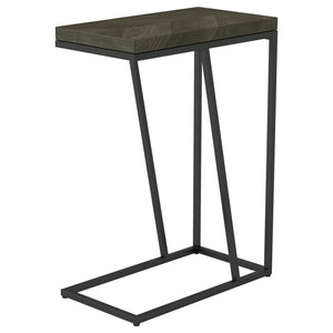Sergio - Engineered Wood C-Shaped Sofa Side Table - Rustic Gray