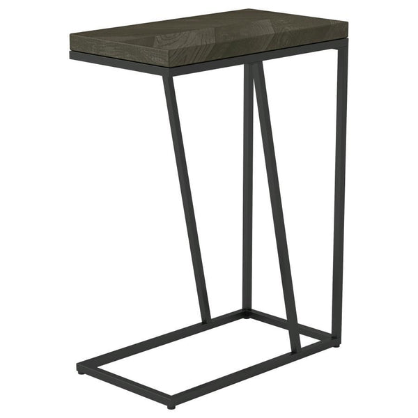 Sergio - Engineered Wood C-Shaped Sofa Side Table - Rustic Gray