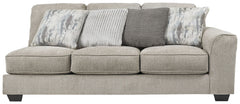 This right-arm facing sofa is made with polyester upholstery. Pairs with other items in the series to make a sectional.<br><br><b>Additional Dimensions</b><br><ul><li>Arm height: 26-"</li><li>Leg height: 3-"</li><li>Minimum width of doorway for delivery: 