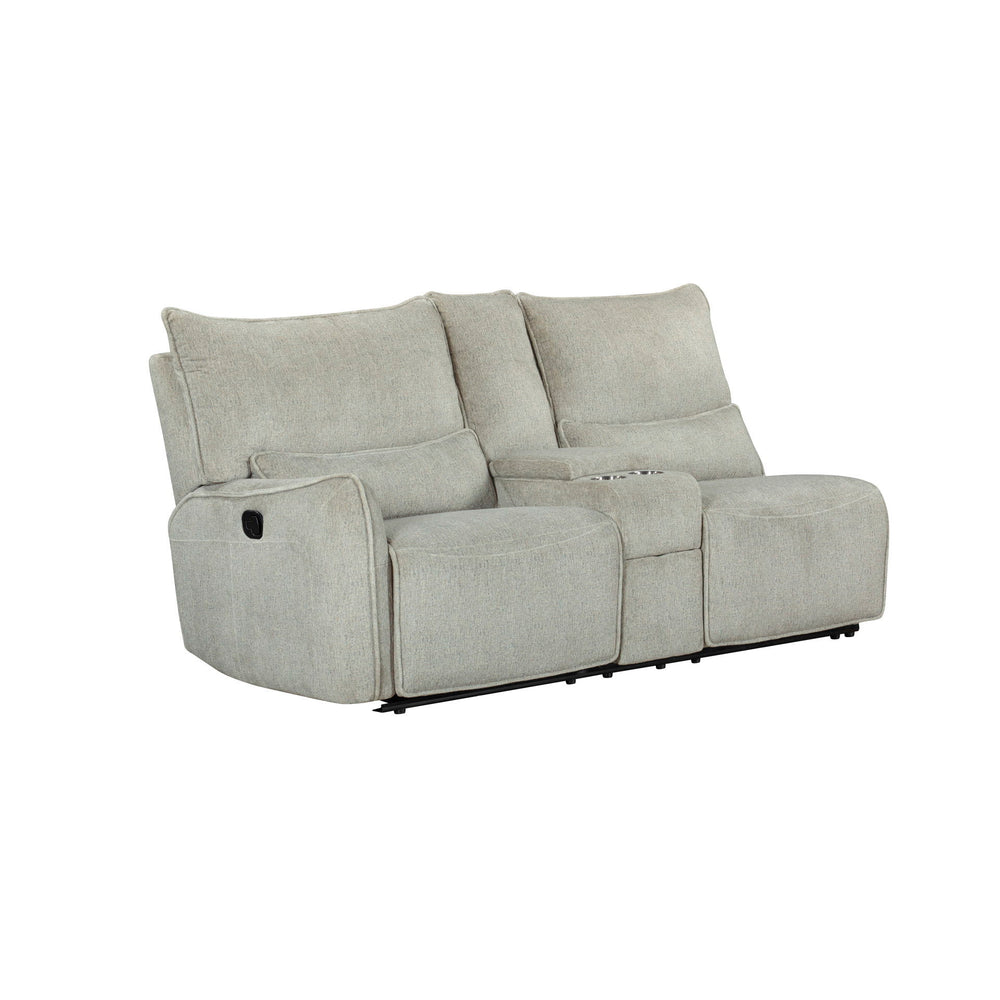 The Remsen 3-Piece Reclining Sectional in Latte Brown combines cozy comfort and practical features, making it an excellent addition to any living space. Its soft, textured brown upholstery, highlighted with gray and beige tones, is crafted from 100% easy-