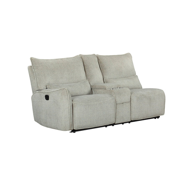 The Remsen 3-Piece Reclining Sectional in Latte Brown combines cozy comfort and practical features, making it an excellent addition to any living space. Its soft, textured brown upholstery, highlighted with gray and beige tones, is crafted from 100% easy-