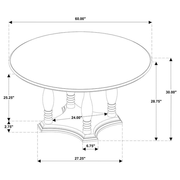 Landon - Round Wood Pedestal Dining Table - Rich Brown