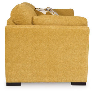  it adds a fashion-forward pop of color to your living room. Velvet-like upholstery and matching bolster pillows keep comfor