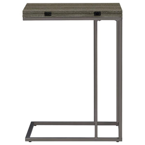 Pedro - Expandable C-Shaped Sofa Side Table - Weathered Gray