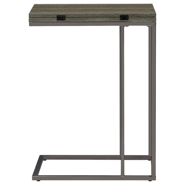 Pedro - Expandable C-Shaped Sofa Side Table - Weathered Gray