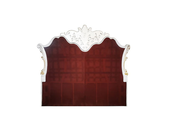 Vendom - California King Bed - Two Tone Ivory Fabric & Antique Pearl Finish
