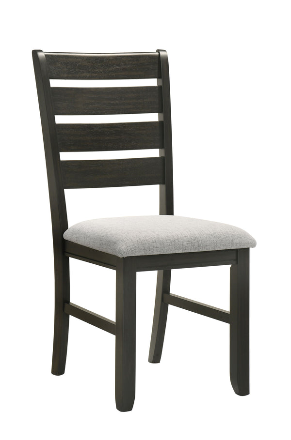 This dining group effortlessly combines farmhouse warmth with modern sophistication, creating a captivating focal point for any dining space. The table features a rich, two-tone design with a beautifully finished wood top and contrasting dark legs, delive