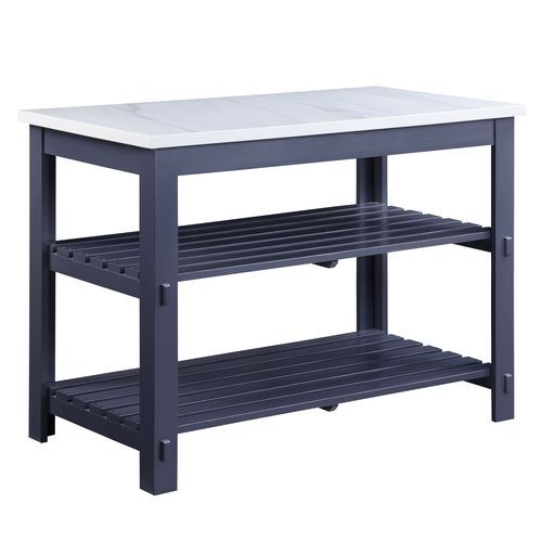 â€¢KDâ€¢ 2 Open Compartmentâ€¢Wood Frameâ€¢Marble Top<br/><br/><b>Product Features</b><ul><li>KD</li><li>2 Open Compartments</li><li>Wood Frame</li><li>Marble Top</li><li>Case: 1Pc/1Ctn</li><li>Finish: Marble Top & Gray Finish</li><li>Style: Transitional<