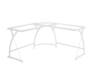 Janison - Desk - Clear Glass & White Finish