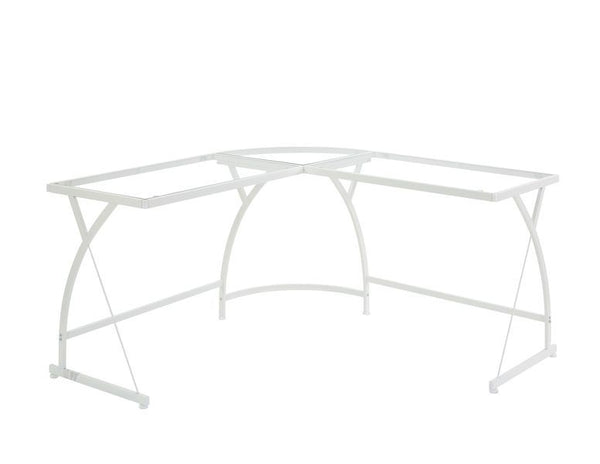 Janison - Desk - Clear Glass & White Finish
