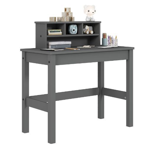 KDâ€¢ Rectangular Writing Deskâ€¢ Includes Hutch with Multiple Compartmentsâ€¢ Cable Managementâ€¢ Top Thickness: 0.7-"<br/><br/><b>Product Features</b><ul><li>Case: 1Pc/1Ctn</li><li>Finish: Gray Finish</li><li>Style: Transitional</li><li>Materials: Wood,