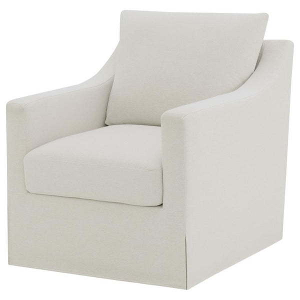 Winter - Upholstered Sloped Arm Accent Swivel Chair - Beige