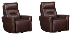 Remmington offers a power recline and an adjustable power headrest for ideal relaxation. It swivels and glides easily and is made from high-quality top-grain leather. Featuring detailed stitching, it presents a polished look. The slightly curved arms prov