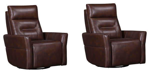 Remmington offers a power recline and an adjustable power headrest for ideal relaxation. It swivels and glides easily and is made from high-quality top-grain leather. Featuring detailed stitching, it presents a polished look. The slightly curved arms prov