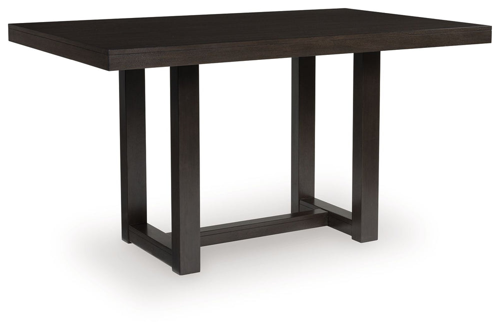 This counter height dining table is the perfect blend of casual and contemporary styles. Its dark grayish brown finish keeps the look right on trend, while a substantial tabletop serves up added refinement. With its approachable take on high style, this t