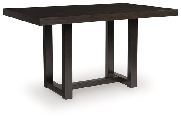 This counter height dining table is the perfect blend of casual and contemporary styles. Its dark grayish brown finish keeps the look right on trend, while a substantial tabletop serves up added refinement. With its approachable take on high style, this t