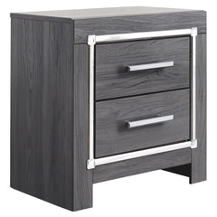 Reminiscent of Hollywood glamour of yesteryear, this nightstand interprets luxury in a decidedly modern way. A dazzling gray finish with faceted chrome-tone accents enhance the star power, while two smooth-gliding drawers provide convenient bedside storag