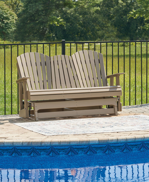  the Adirondack-inspired design has a classic feel. It weathers sunny summer days and cozy winter nights with durable MEGA-TUFFÂ® HDPE 
