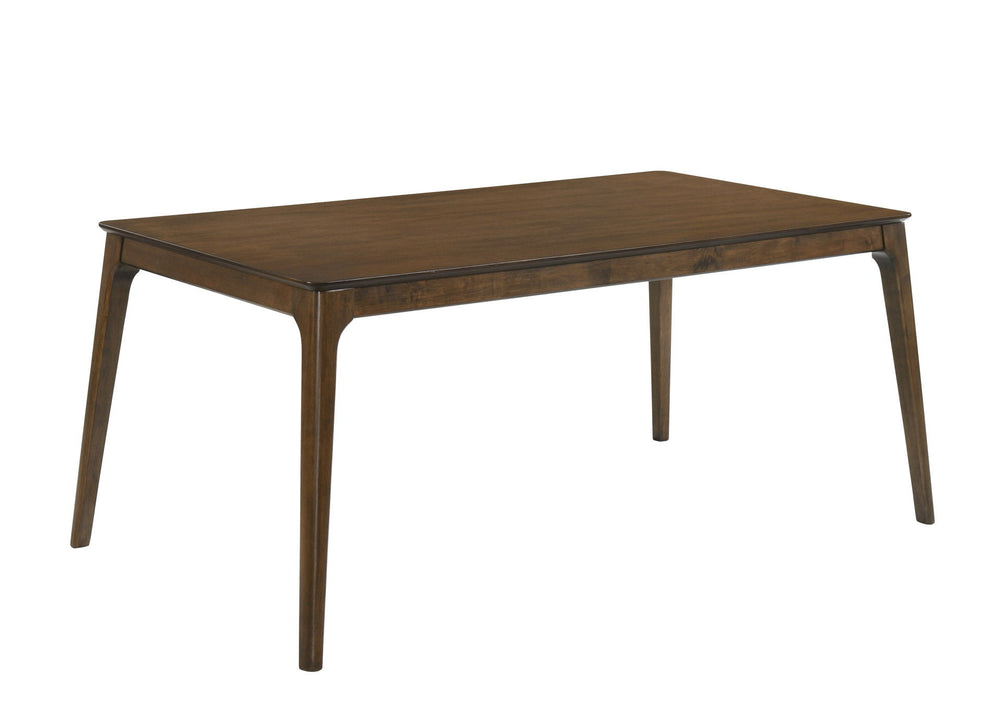 The Maggie 66" Wood Dining Table is a perfect blend of expert craftsmanship and modern design, offering a stylish yet durable solution for your dining space. Crafted from a combination of solid Rubberwood, manufactured wood, and genuine Oak wood veneers, 