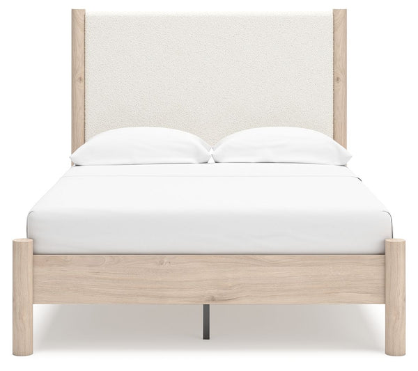Cadmori - Two-tone - Full Upholstered Panel Bed