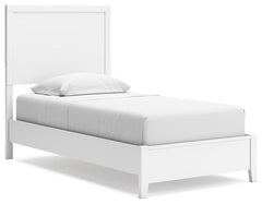 Are you a lover of casual contemporary style? Then this twin panel bed is perfect for you. The clean, white finish conveys an easy-breezy sensibility, while planked detailing enhances the design. Durable, sleek and stylish, it graces your space with timel