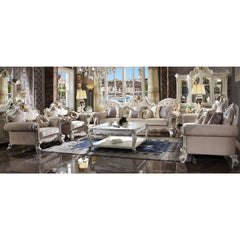 Inspire your home and create an upscale atmosphere with the Picardy II sofa. This sofa adds classic style to any sitting area featuring a traditional handcrafted design. This luxurious sofa is upholstered in a beautiful light floral and patterned fabric a