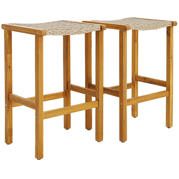 Mainly made of selected acacia wood for long-time use <br>Premium PE rattan for more elegance and durability <br>Ergonomic curved seat provides more coziness <br>Comfortable footrests are perfect to relax your feet <br>Rustic appearance fits different pat