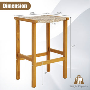 Mainly made of selected acacia wood for long-time use <br>Premium PE rattan for more elegance and durability <br>Ergonomic curved seat provides more coziness <br>Comfortable footrests are perfect to relax your feet <br>Rustic appearance fits different pat
