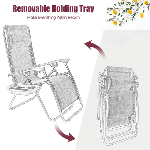 Strong double bungee ropes and rustproof frame ensure a long-time use <br>Adjustable padded pillow for both headrest and lumbar support <br>Add extra stability with reinforced triangular structure and non-slip foot pads <br>Designed with a locking system 
