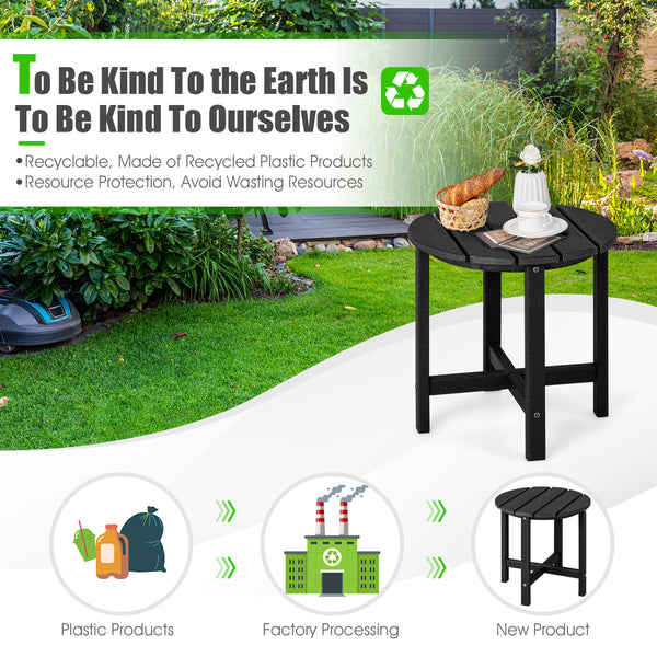 Remain its original color thanks to its sun-protective and colorfast HDPE material<br>Weather-resistant properties make this side table fit the outdoor environment<br>You can put this end table in the bathroom as well because it is waterproof<br>Endow thi