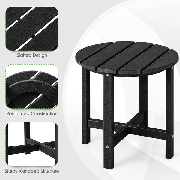 Remain its original color thanks to its sun-protective and colorfast HDPE material<br>Weather-resistant properties make this side table fit the outdoor environment<br>You can put this end table in the bathroom as well because it is waterproof<br>Endow thi