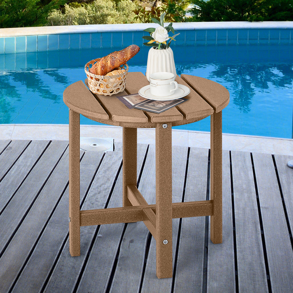 Remain its original color thanks to its sun-protective and colorfast HDPE material<br>Weather-resistant properties make this side table fit the outdoor environment<br>You can put this end table in the bathroom as well because it is waterproof<br>Endow thi